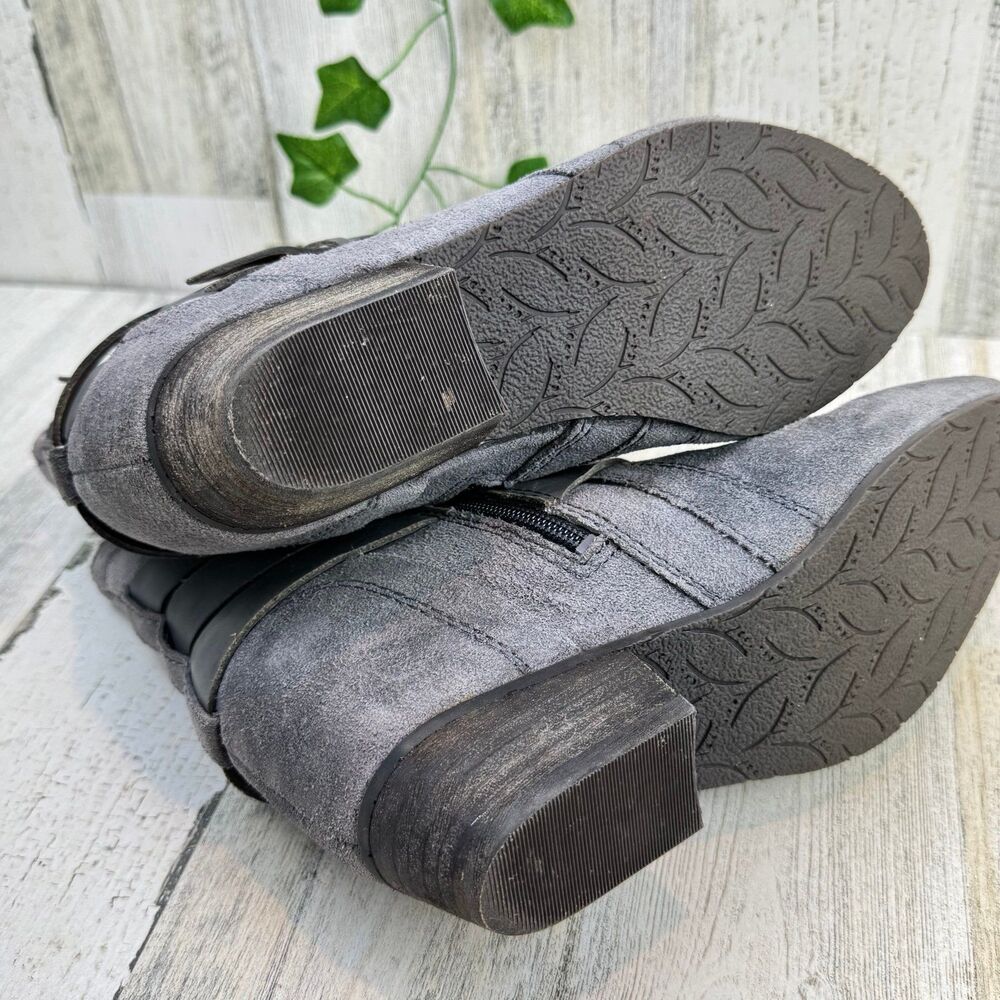 Naya Fisher boots grey suede leather boots with strappy buckle detail size 8.5M - Picture 5 of 7